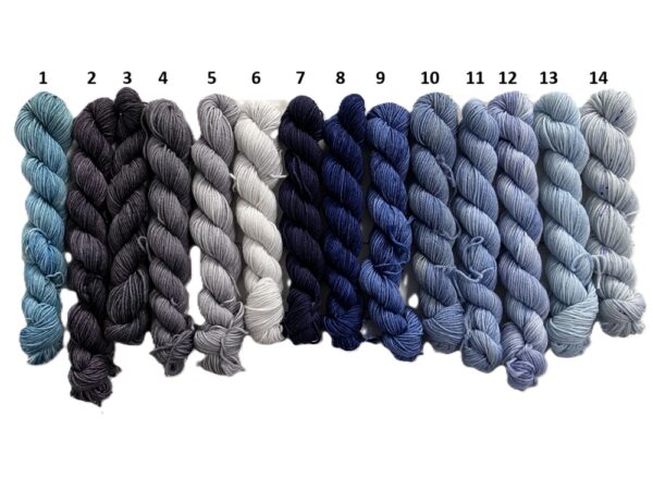 Mini Skeins - Strong Soft Sock - grijs- blauw - aqua